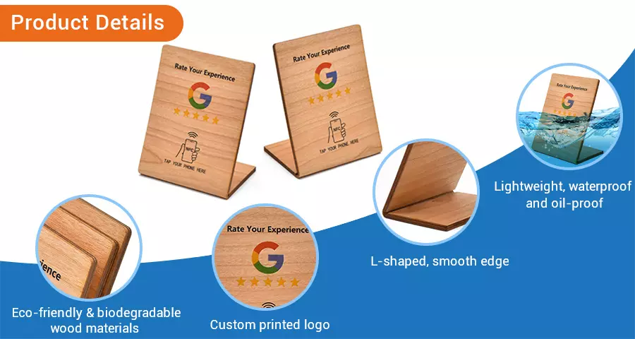 Details-of-Wooden-Google-Review-NFC-Stand