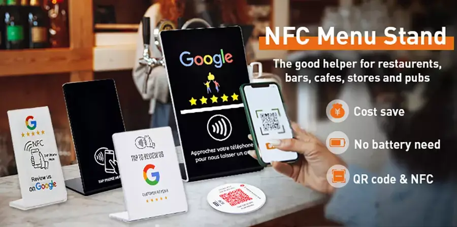 Custom Printed Google Review Stand NFC Display Stand